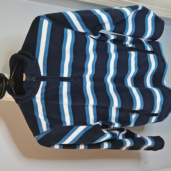 Gymboree Boy's Blue and White Striped Zip-Up - Picture 5 of 5